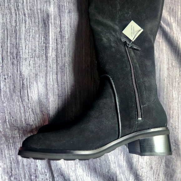 Cole Haan Calgary Suede Knee High Boots Low‎ Heel Black Classic Essential - Picture 4 of 10